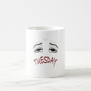 Exhausted Tuesday Mood Funny Relatable Cartoon Pho Coffee Mug