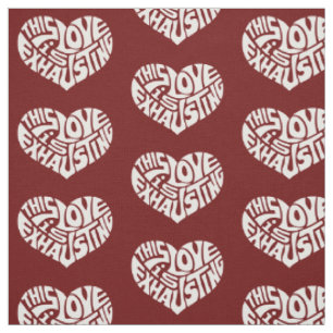 Exhausting Love Heart Pattern Fabric