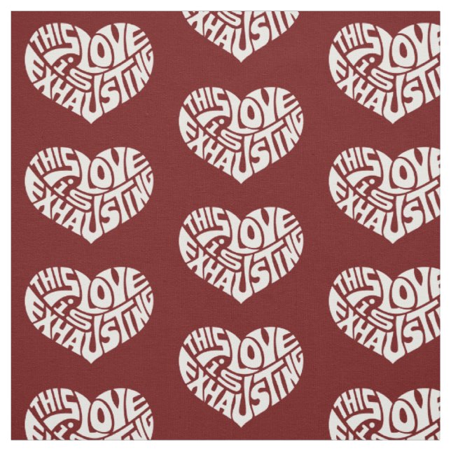 Exhausting Love Heart Pattern Fabric (Swatch)