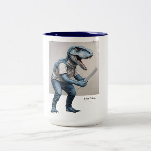 Exhibitasaur Dinosaur Two-Tone Coffee Mug