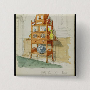 Exhibition Cabinet, c.1860s-70s (w/c & pencil on p 15 Cm Square Badge