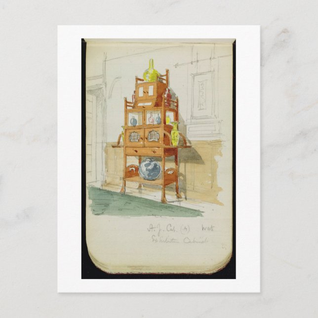 Exhibition Cabinet, c.1860s-70s (w/c & pencil on p Postcard (Front)