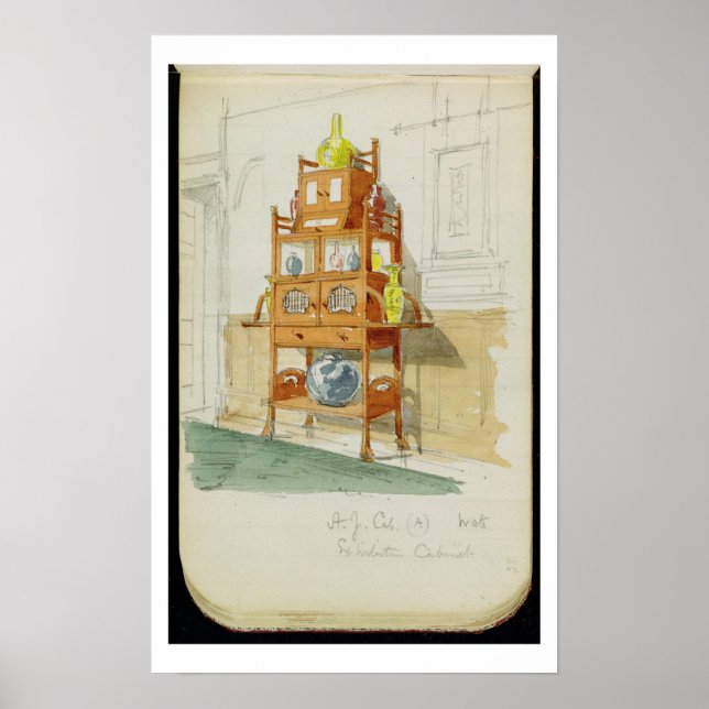 Exhibition Cabinet, c.1860s-70s (w/c & pencil on p Poster (Front)