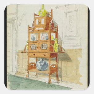 Exhibition Cabinet, c.1860s-70s (w/c & pencil on p Square Sticker