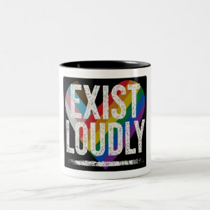 Exist Loudly Pride Rainbow Statement Mug