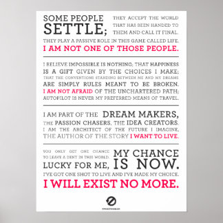 Exist No More Manifesto Poster Large Blk