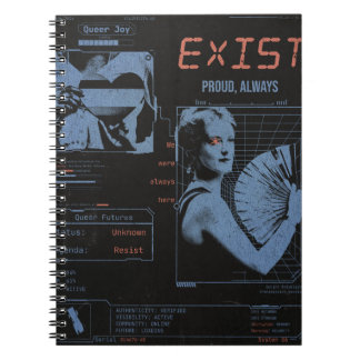 Exist Pride LGBTQ+ Modern Brutalist Notebook