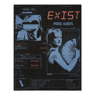 Exist Pride LGBTQ+ Modern Brutalist Photo Print