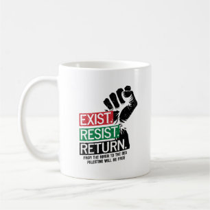 Exist Resist Return Palestine Will Be Free Coffee Mug