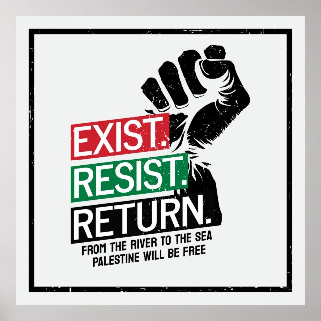 Exist Resist Return Palestine Will Be Free Poster (Front)