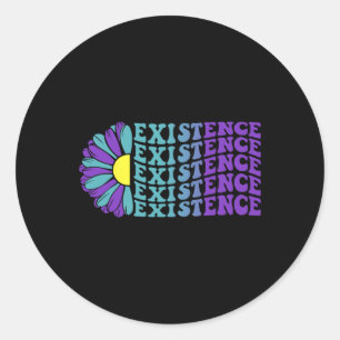 Existence Suicide Prevention Mental Health Awarene Classic Round Sticker