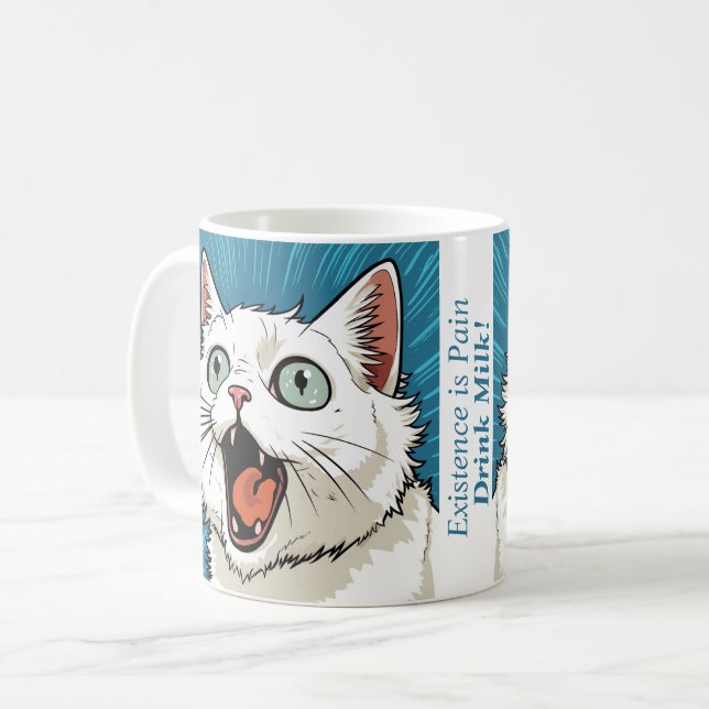 Existential Crisis Cat Mug (Front Left)