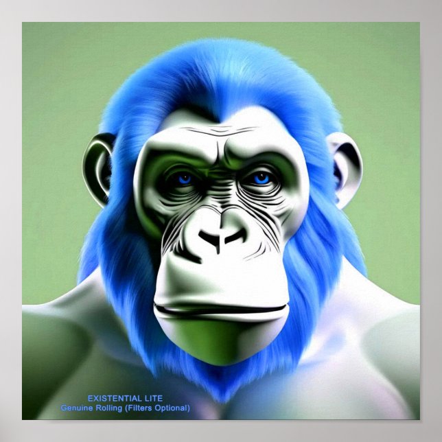 EXISTENTIAL LITE Ape Blue Poster (Front)