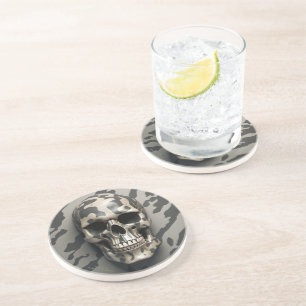 EXISTENTIAL LITE Memento Mori Camo Skull Coaster