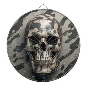 EXISTENTIAL LITE Memento Mori Camo Skull Dartboard