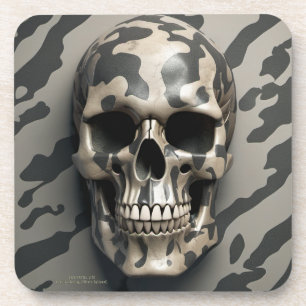 EXISTENTIAL LITE Memento Mori Camo Skull Set of 6 Coaster