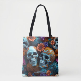 EXISTENTIAL LITE Memento Mori Lovers Skulls Tote Bag