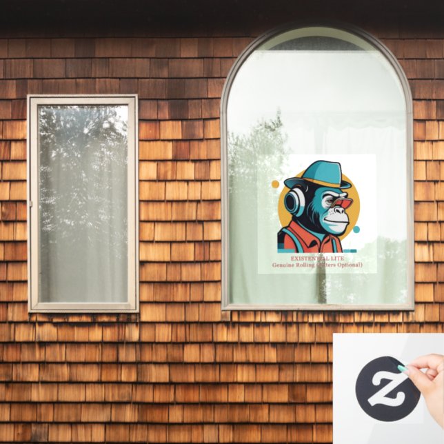 EXISTENTIAL LITE Toon Chimp Transparent (Home Window)