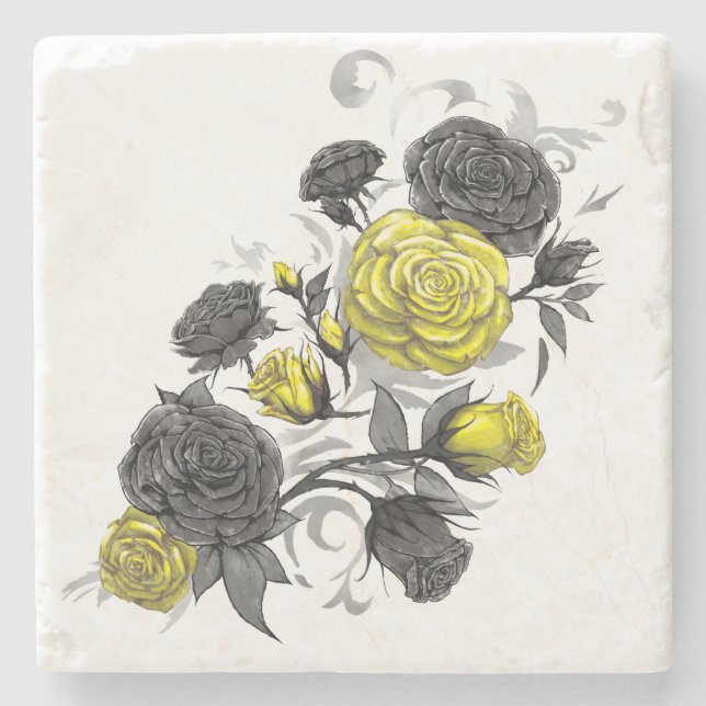 Existential Roses Stone Coaster (Front)