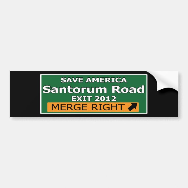 Exit 2012 Santorum Road Bumper Sticker (Front)