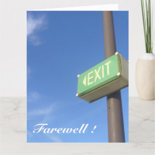 exit farewell big card