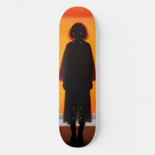 Exit in Orange – Bold Silhouette Wall Art Skateboard