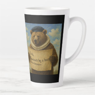 Exit, pursued by a bear Shakespeare quote bear Latte Mug