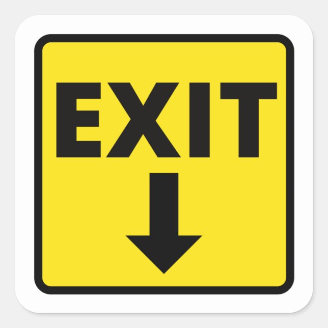 Exit Rectangular  Square Sticker (Front)