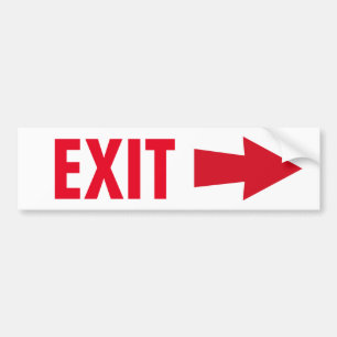 Exit Sign Bumper Sticker
