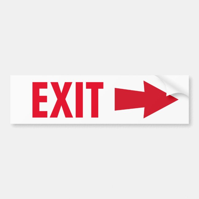 Exit Sign Bumper Sticker for Wall (Front)