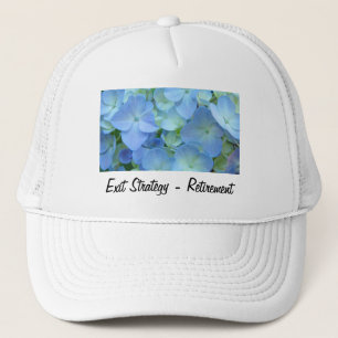Exit Strategy Retirement hats Blue Floral Flowers