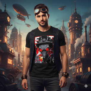 Exit System Retro Steampunk Alien Tee