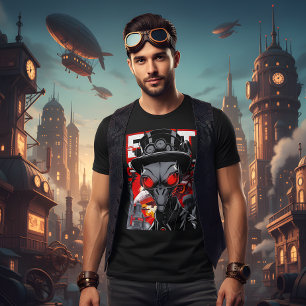 Exit System Retro Steampunk Alien Tee
