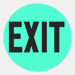 Exit, Way Out Classic Round Sticker