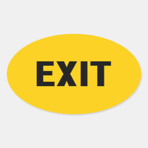 Exit, Way Out Oval Sticker