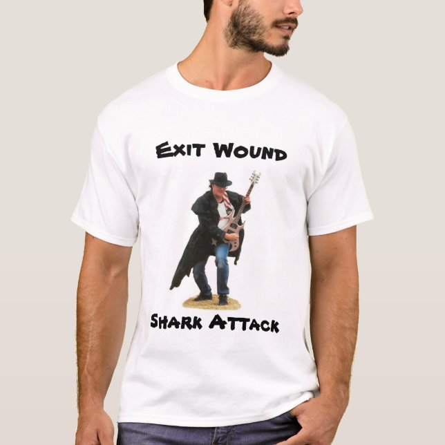 Exit Wound Shark Attack Cover Art T-Shirt (Front)