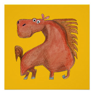 Exited Horse Poster