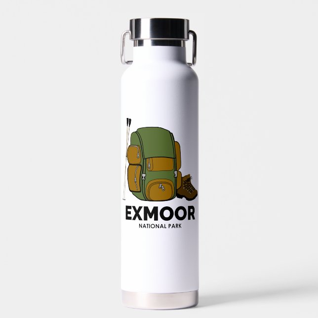 Exmoor National Park Backpack Water Bottle (Front)