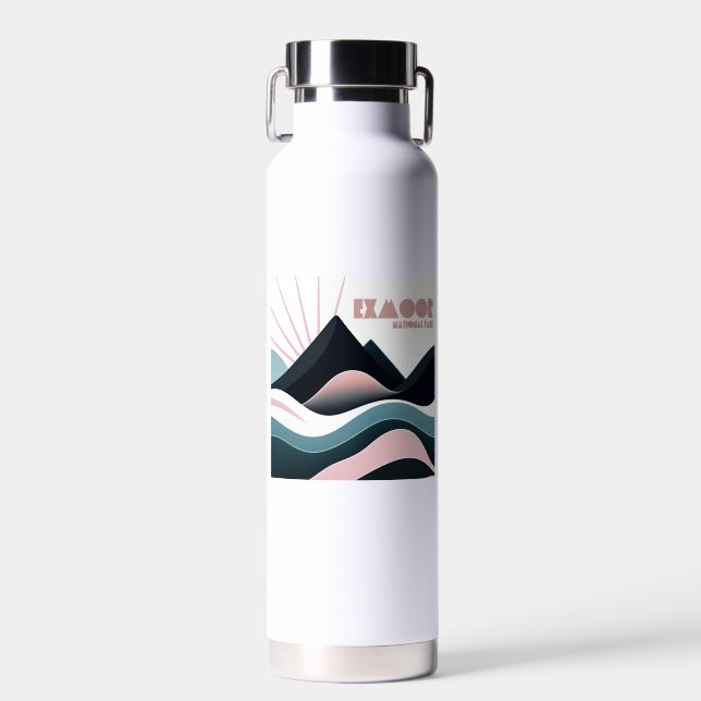 Exmoor National Park Coloured Hills Water Bottle (Front)