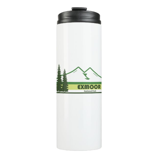Exmoor National Park Green Stripes Thermal Tumbler (Front)