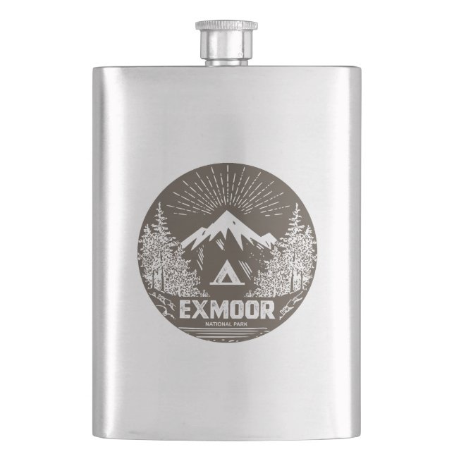 Exmoor National Park Hip Flask (Front)