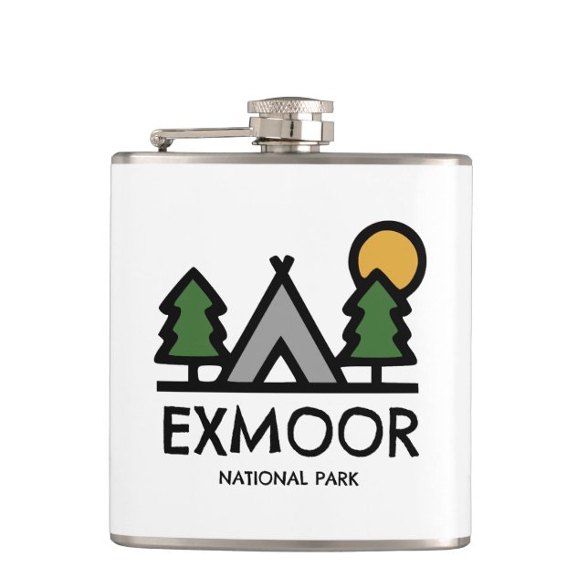 Exmoor National Park Hip Flask (Front)