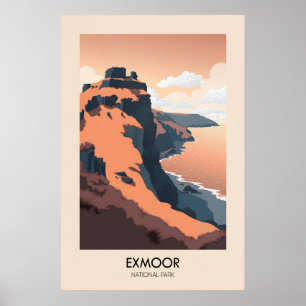 Exmoor National Park Modern Travel Poster