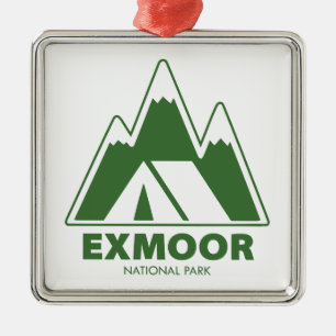 Exmoor National Park Mountains Camping Metal Ornament