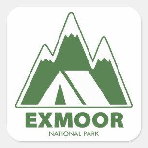 Exmoor National Park Mountains Camping Square Sticker