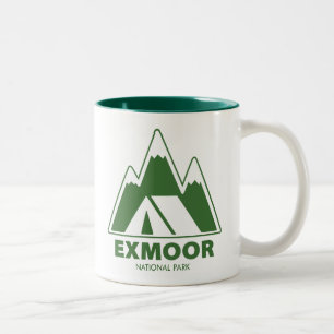 Exmoor National Park Mountains Camping Two-Tone Coffee Mug