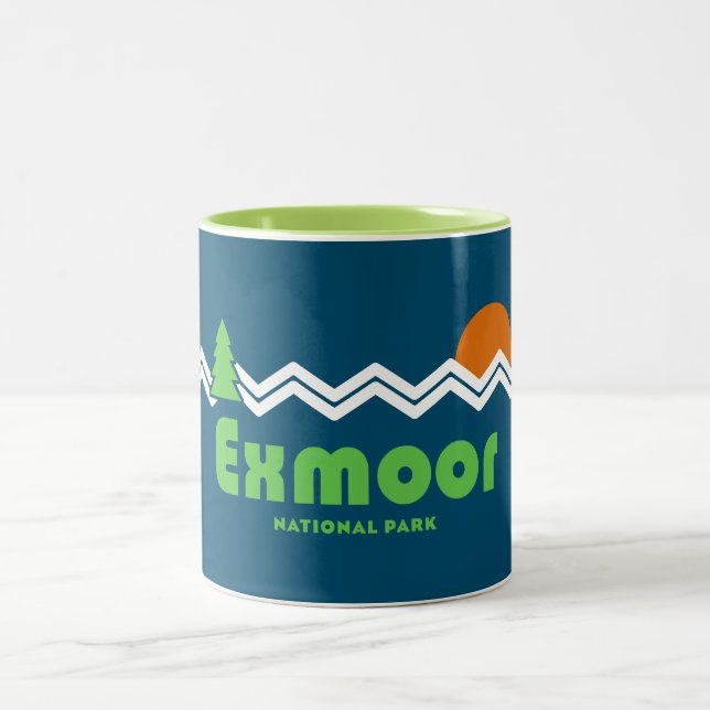 Exmoor National Park Retro Two-Tone Coffee Mug (Center)