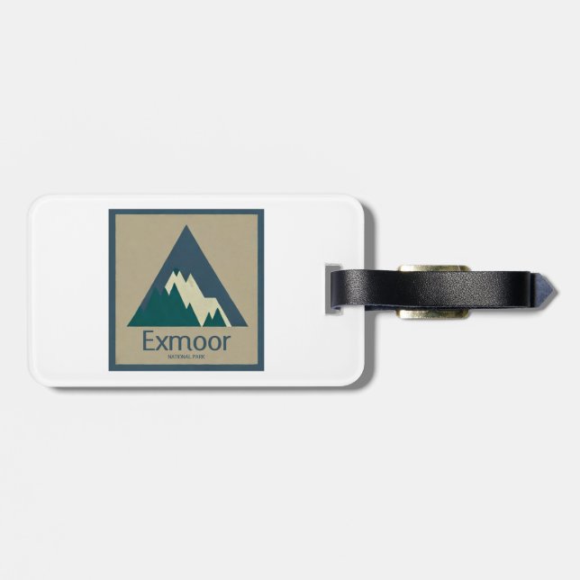 Exmoor National Park Rustic Luggage Tag (Back Horizontal)