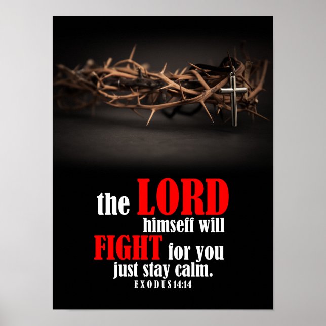 Exodes 14:14 The Lord Himself Will Fight Poster (Front)