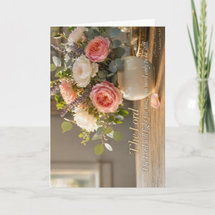 Exodus 14:14 Be Still Floral Christian Card